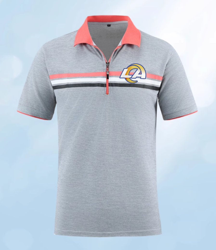 Los Angeles Rams grey Men 2025 NFL polo T shirt